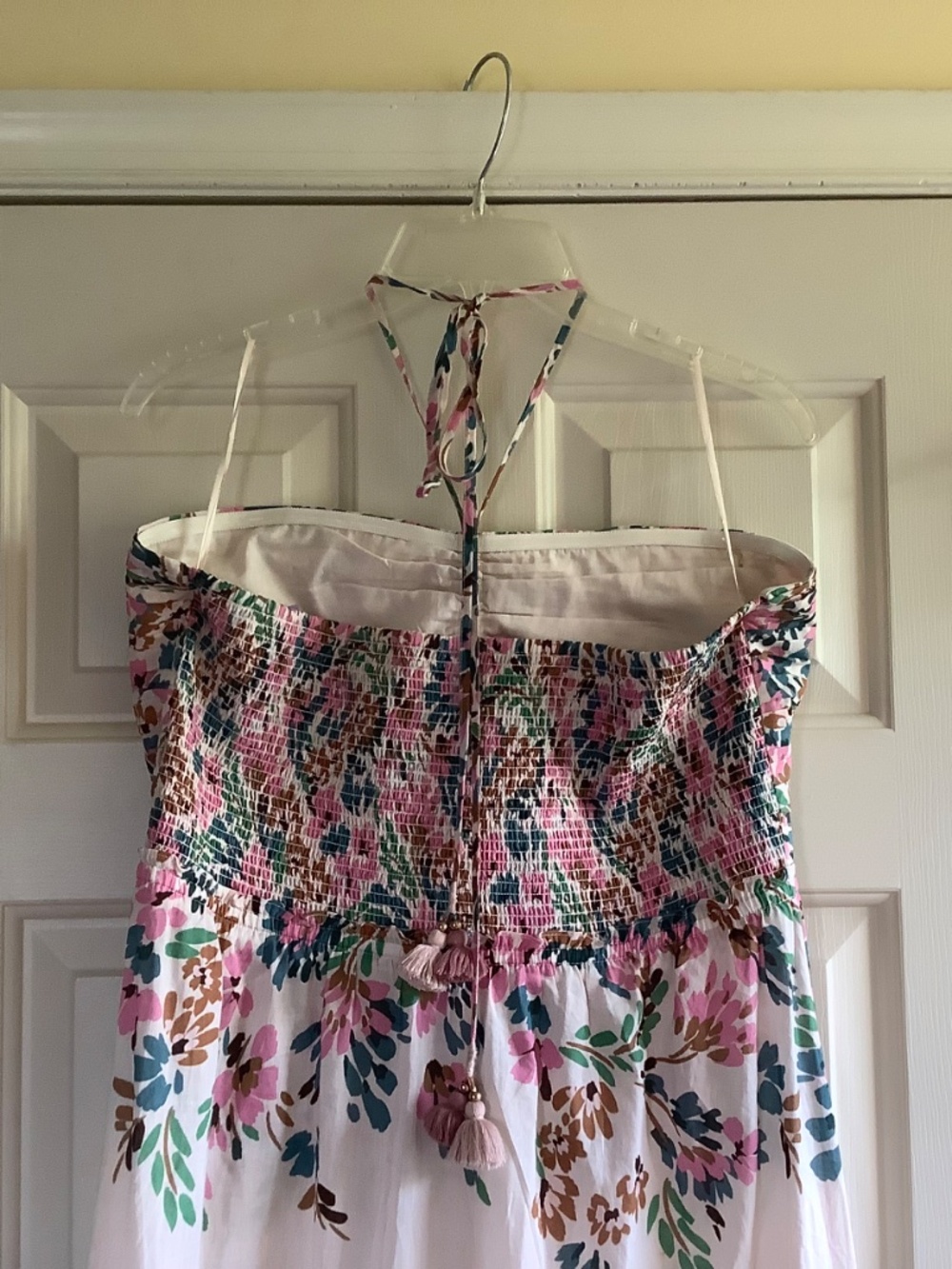 Figue June Floral Cotton Halterneck Maxi Dress Confetti Floral Beige SZ XL - Picture 8 of 16